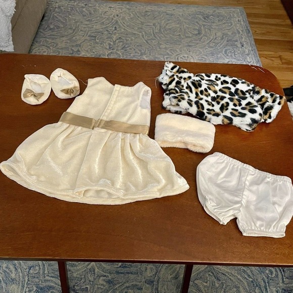 Doll Clothing Dan Dee Cheetah Jacket Slippers Dress Wrap Undergarments C… - Picture 2 of 7